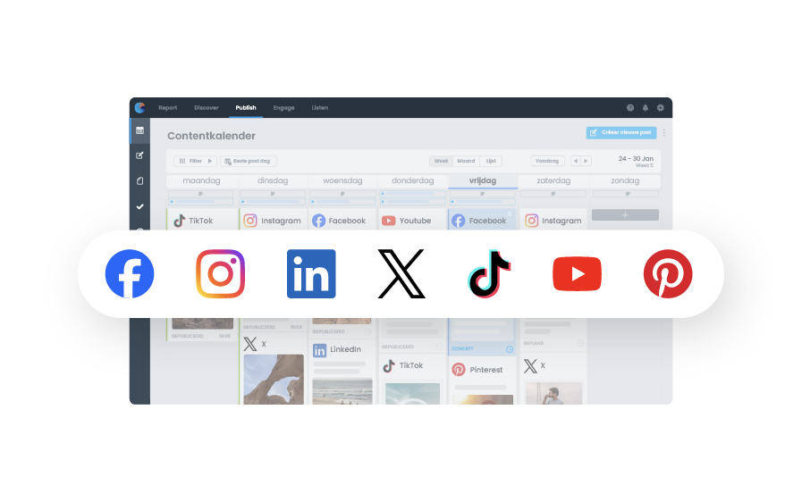 Overzichtelijke contentkalender voor social media planning.