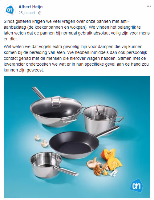 Albert Heijn verklaring Facebook