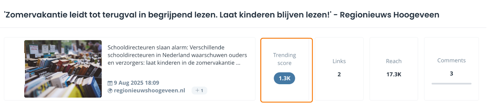 Nieuwsartikel zomervakantie & begrijpend lezen in Coosto Discover