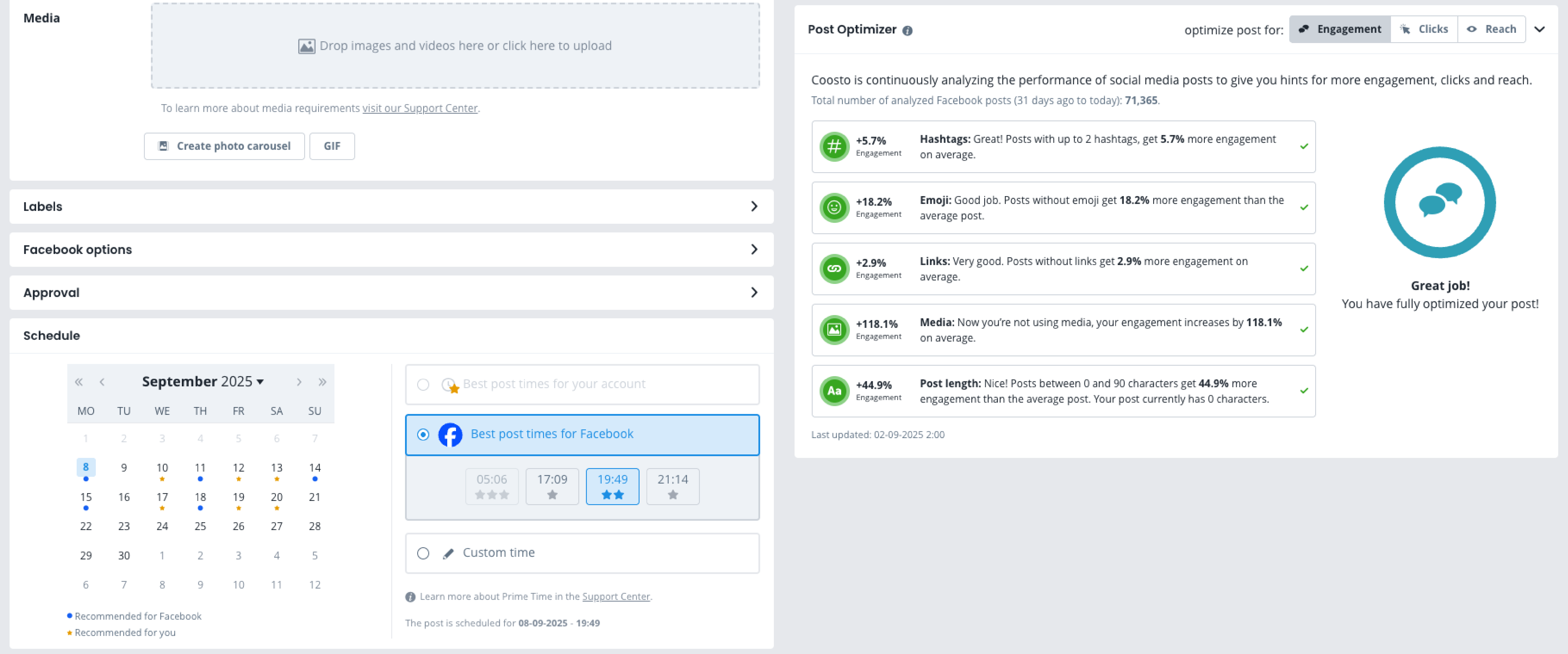 Post optimizer visual