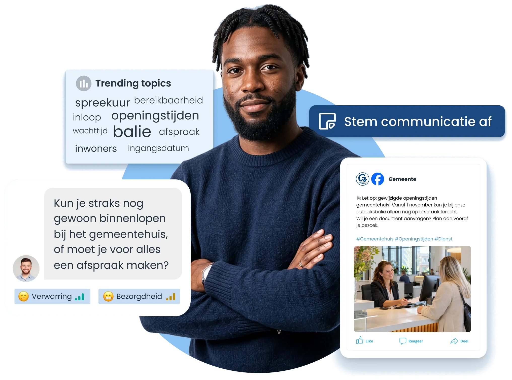 Trending topics, a resident's question and a post about changed town hall opening hours
