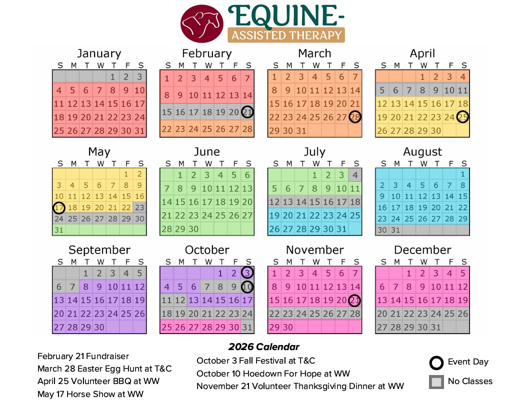 2026 Equine-Assisted Therapy Events Calendar