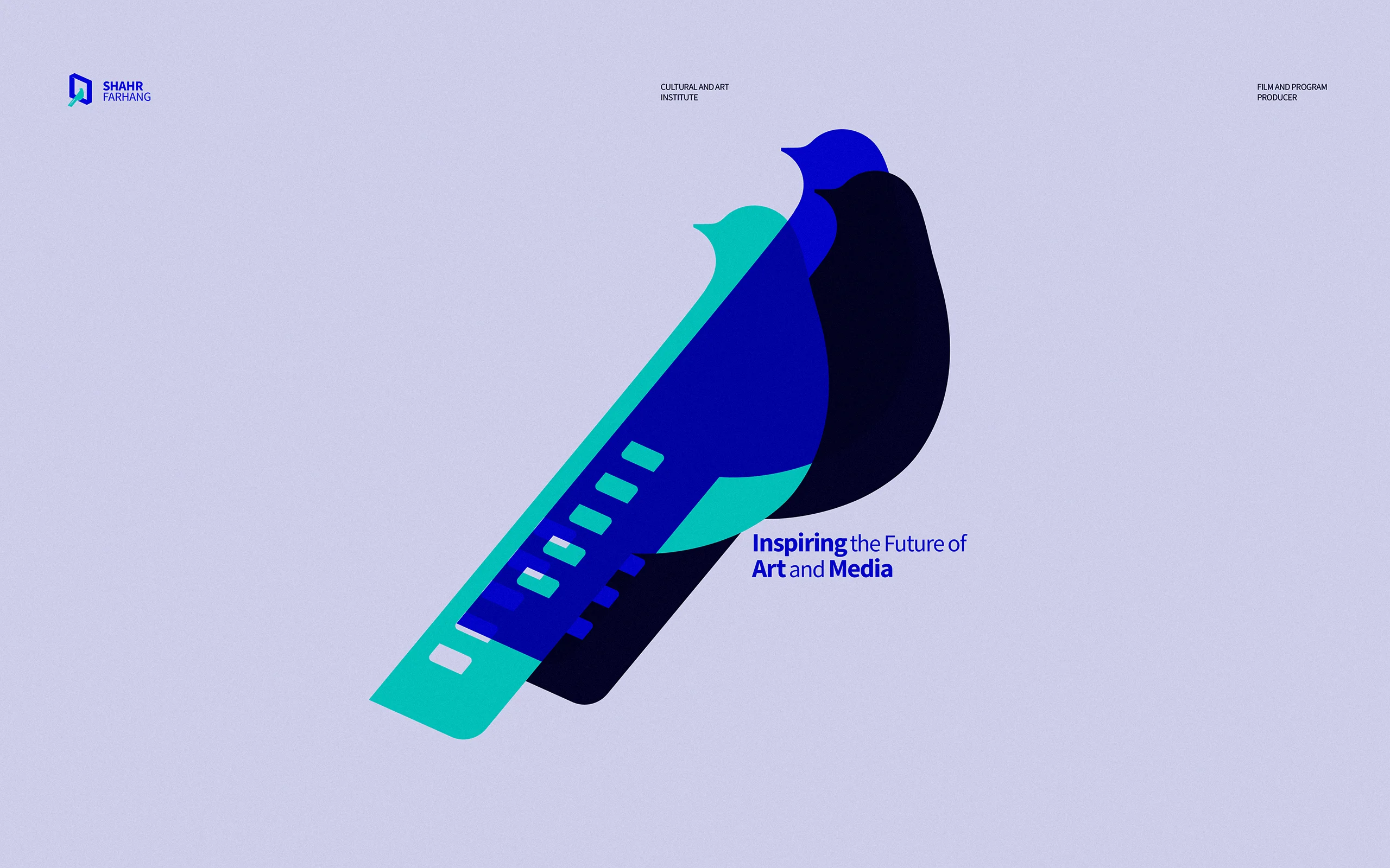 Beautiful design of 3 pigeons in blue, teal & black colour on lightest purple background.