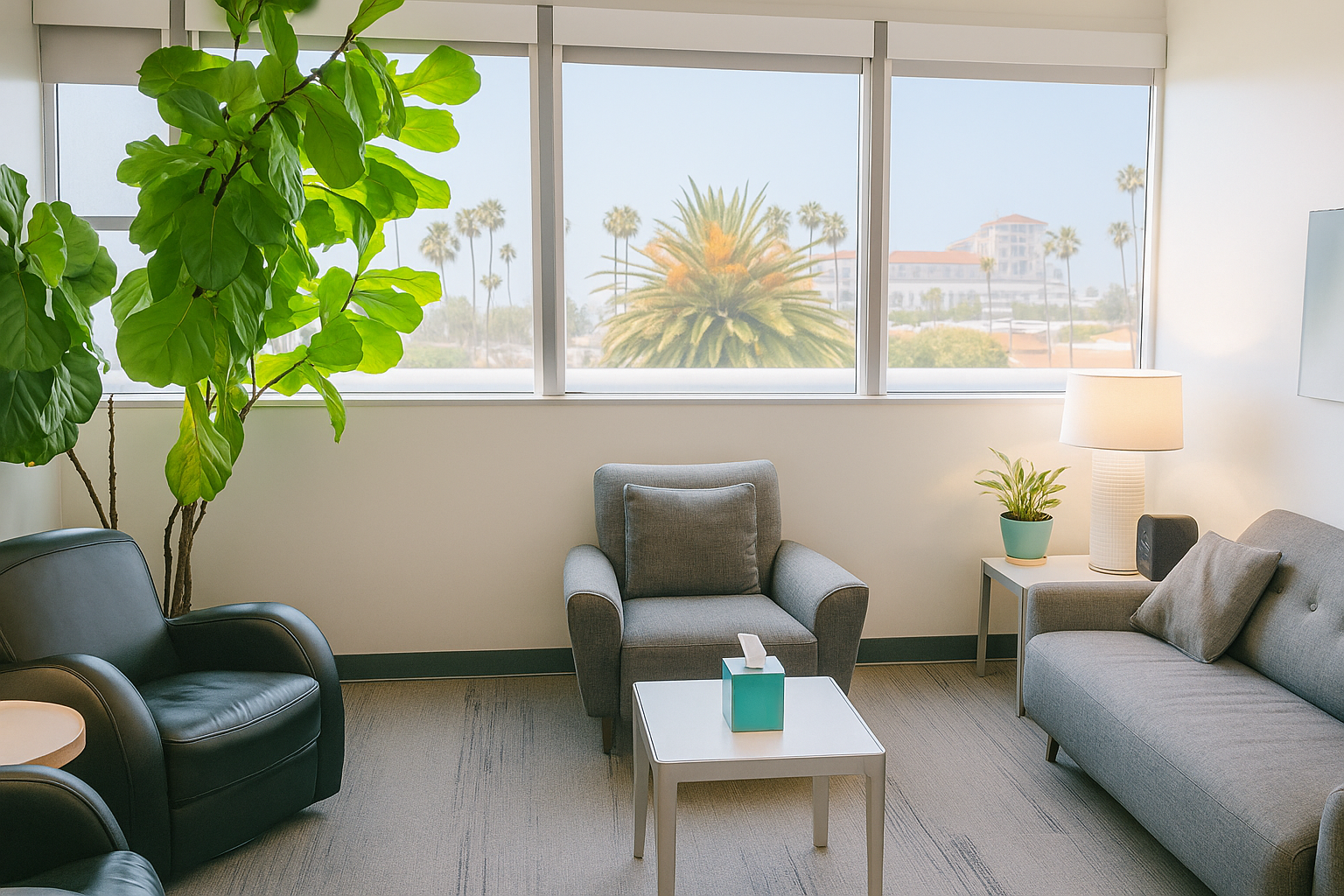 therapist office with couches