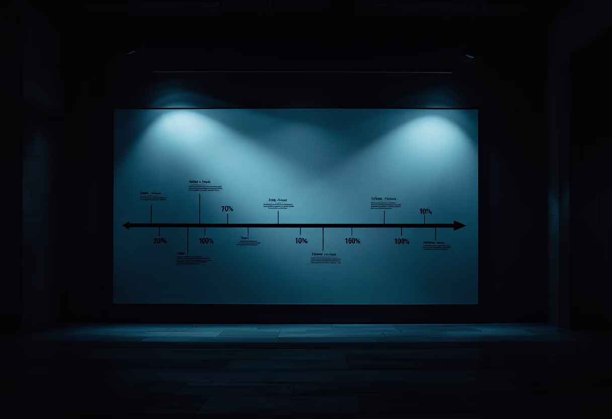 image of company milestones in a timeline format (for an edtech)