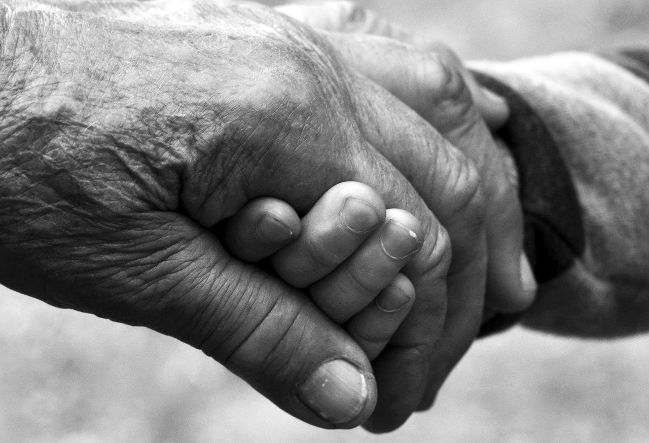 Caring handshake
