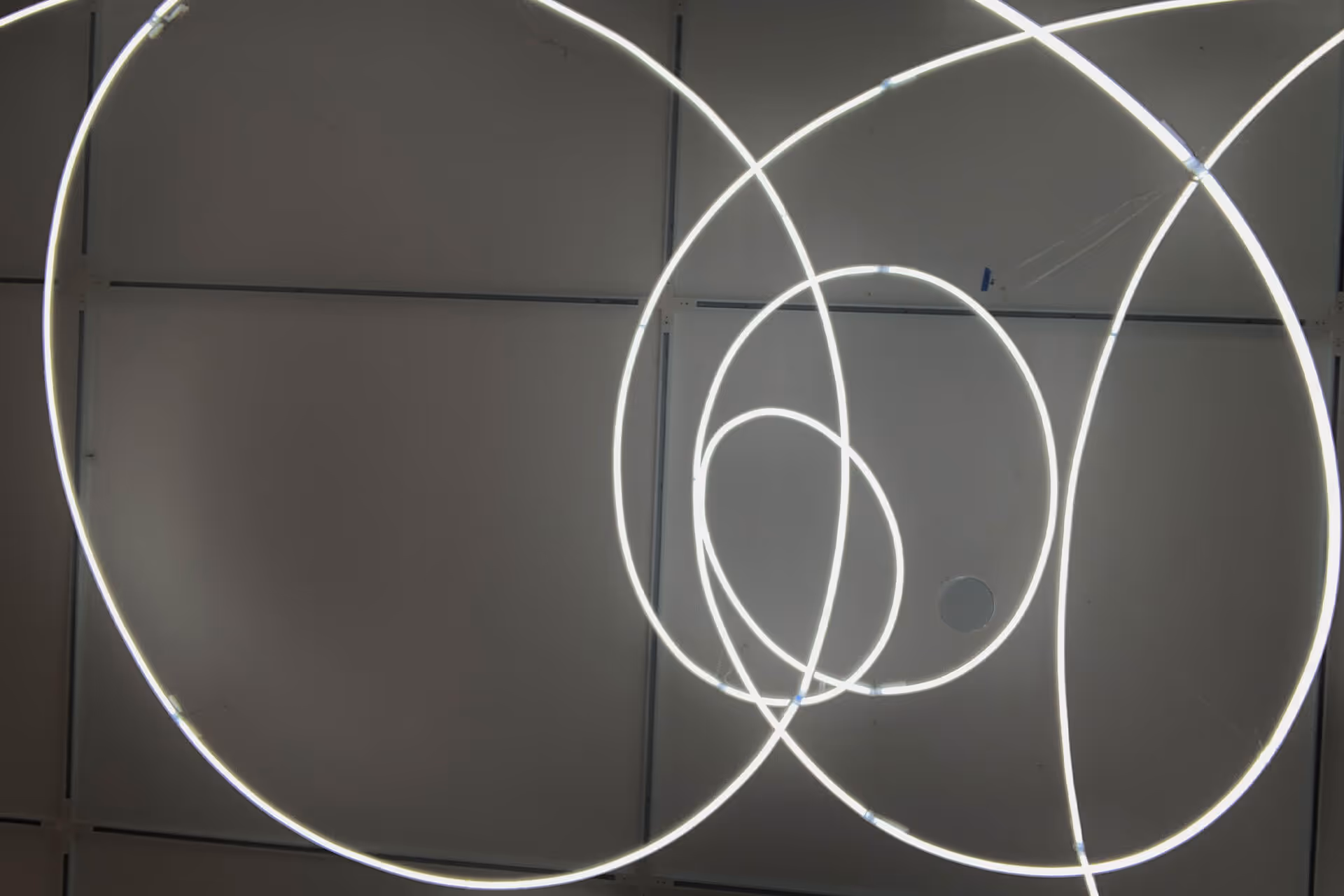 White Spiral of White Neon suspended in the air