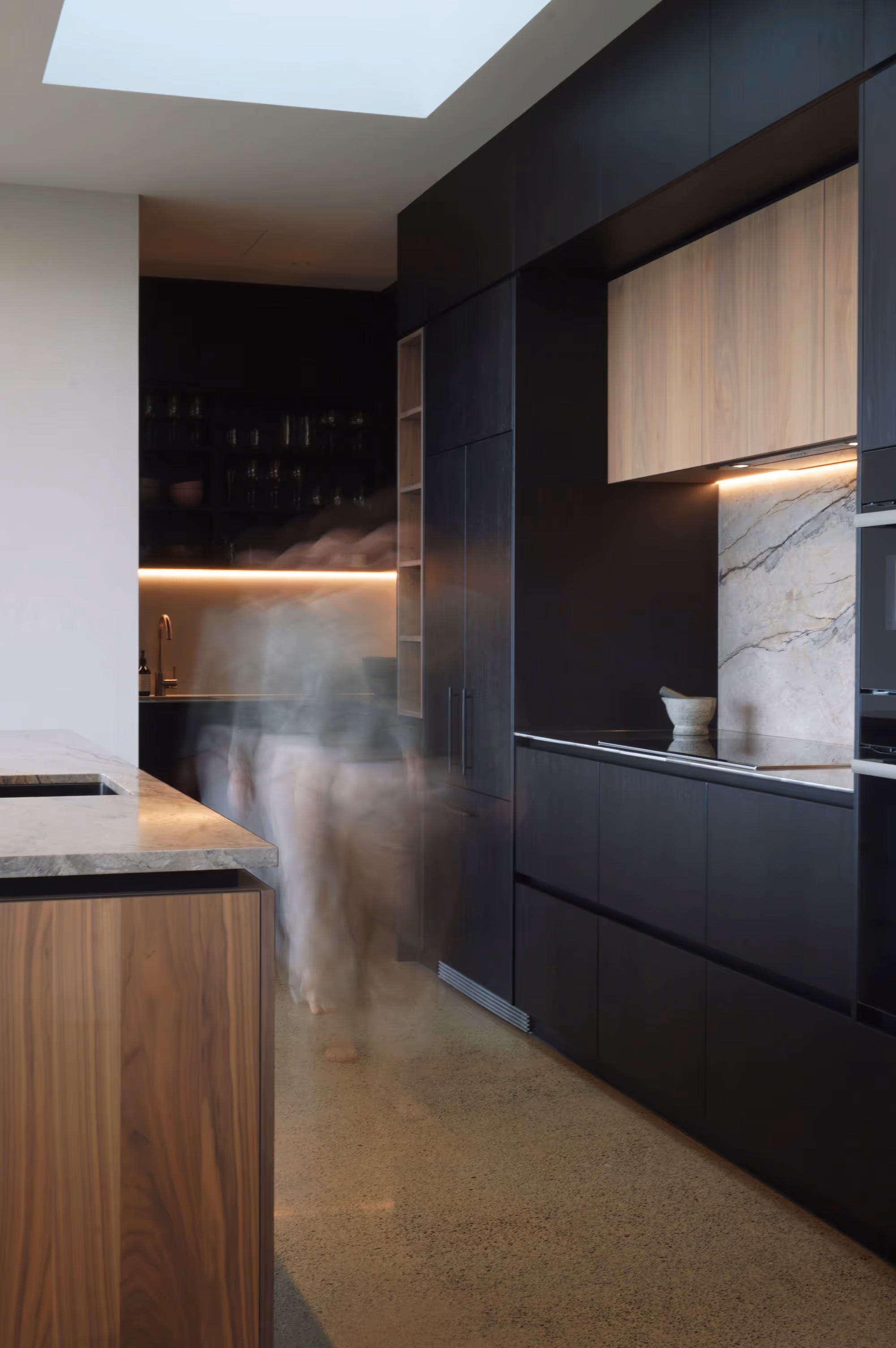 Black kitchen.