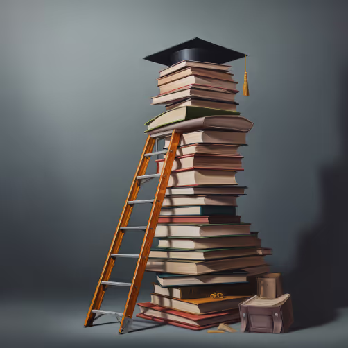 Ladder with books