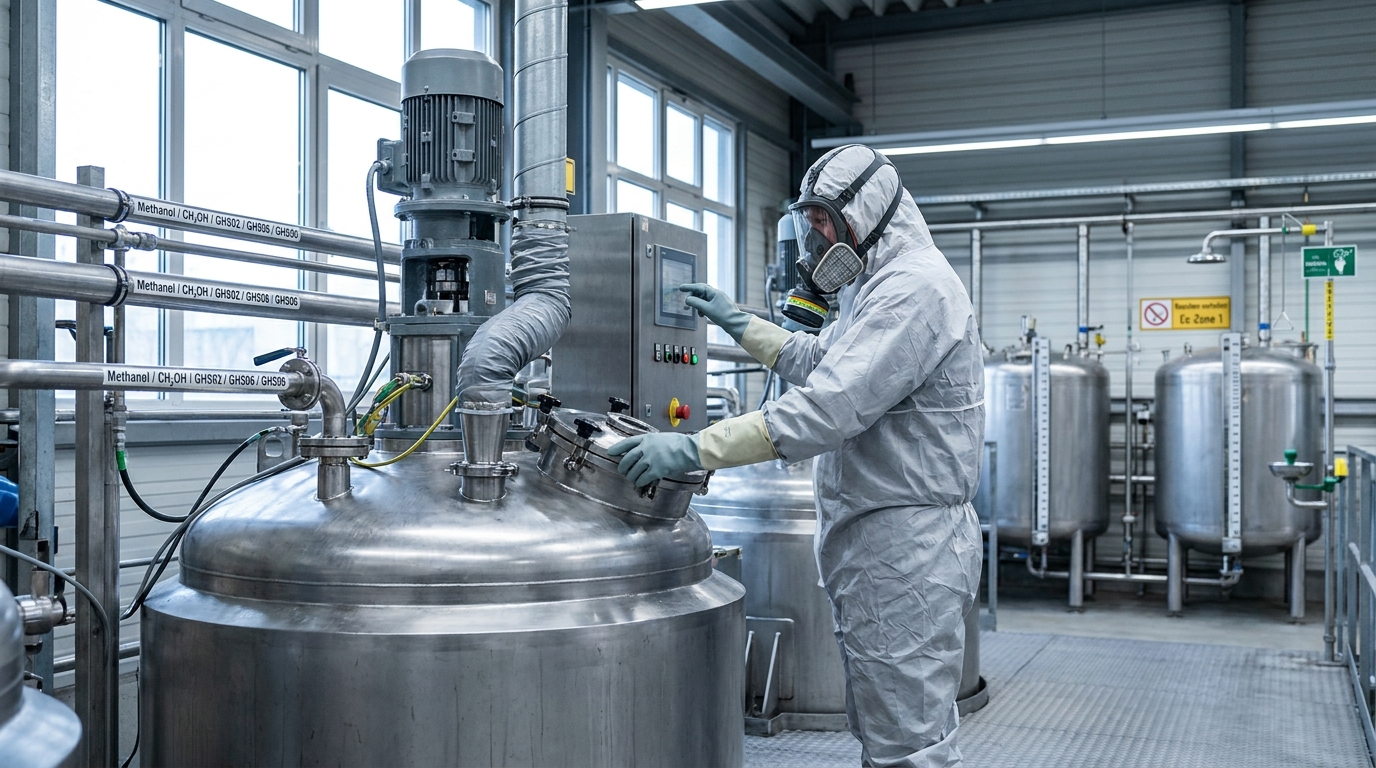 Betriebsarzt bei der arbeitsmedizinischen Vorsorge für Methanol-exponierte Beschäftigte