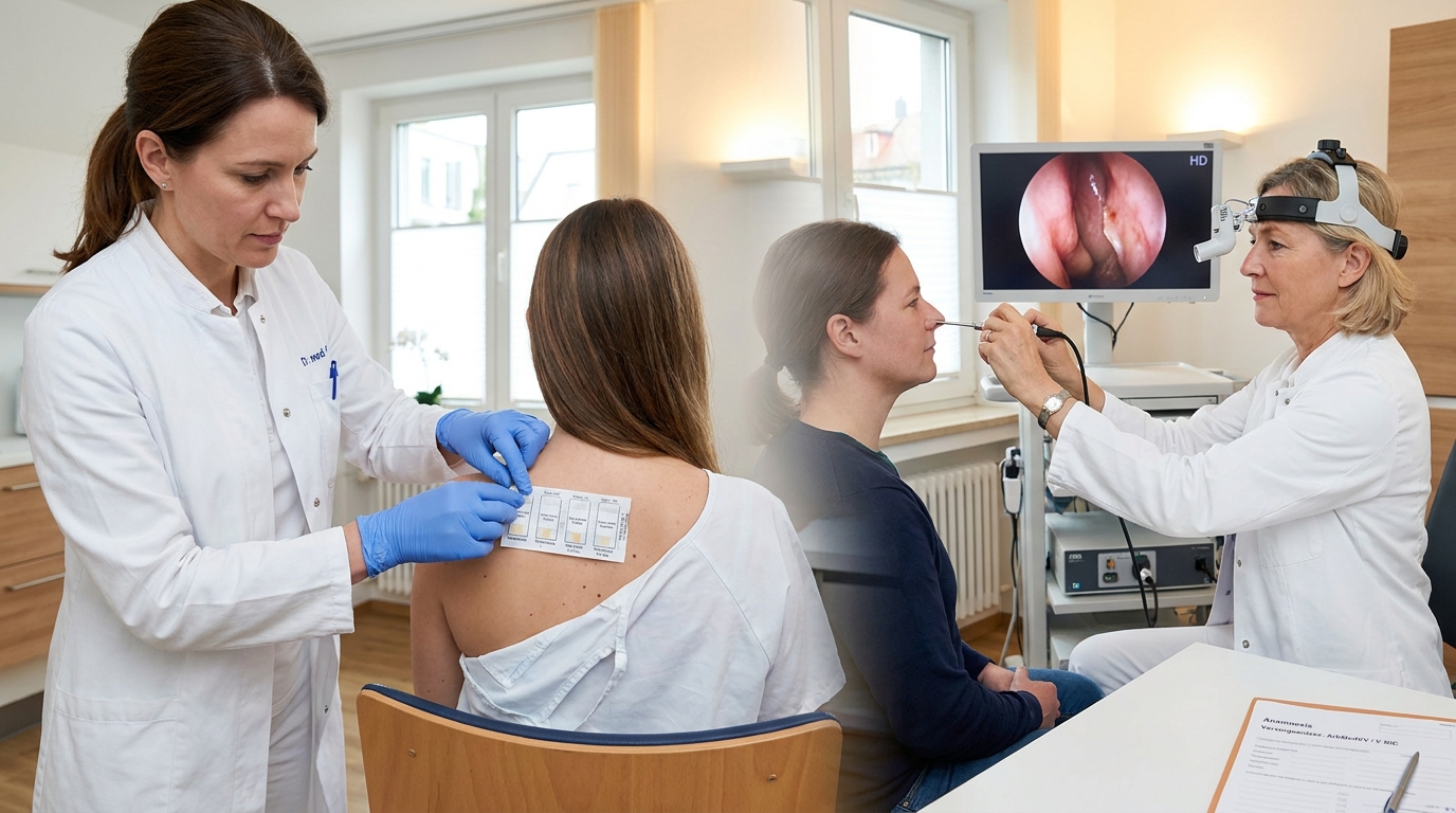Patch-Test und Nasen-Endoskopie der Nickel-Vorsorge