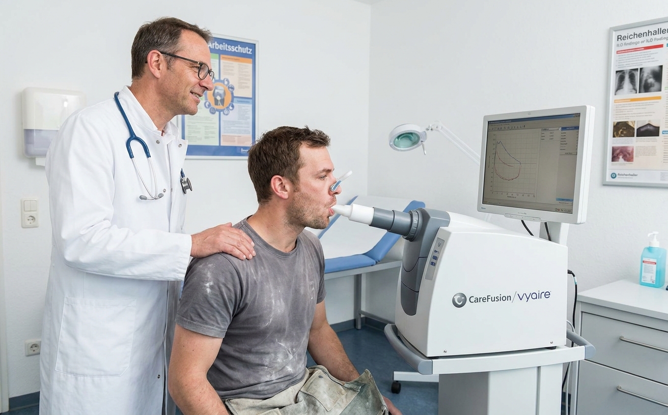 Spirometrie-Untersuchung bei der Quarzstaub-Vorsorge