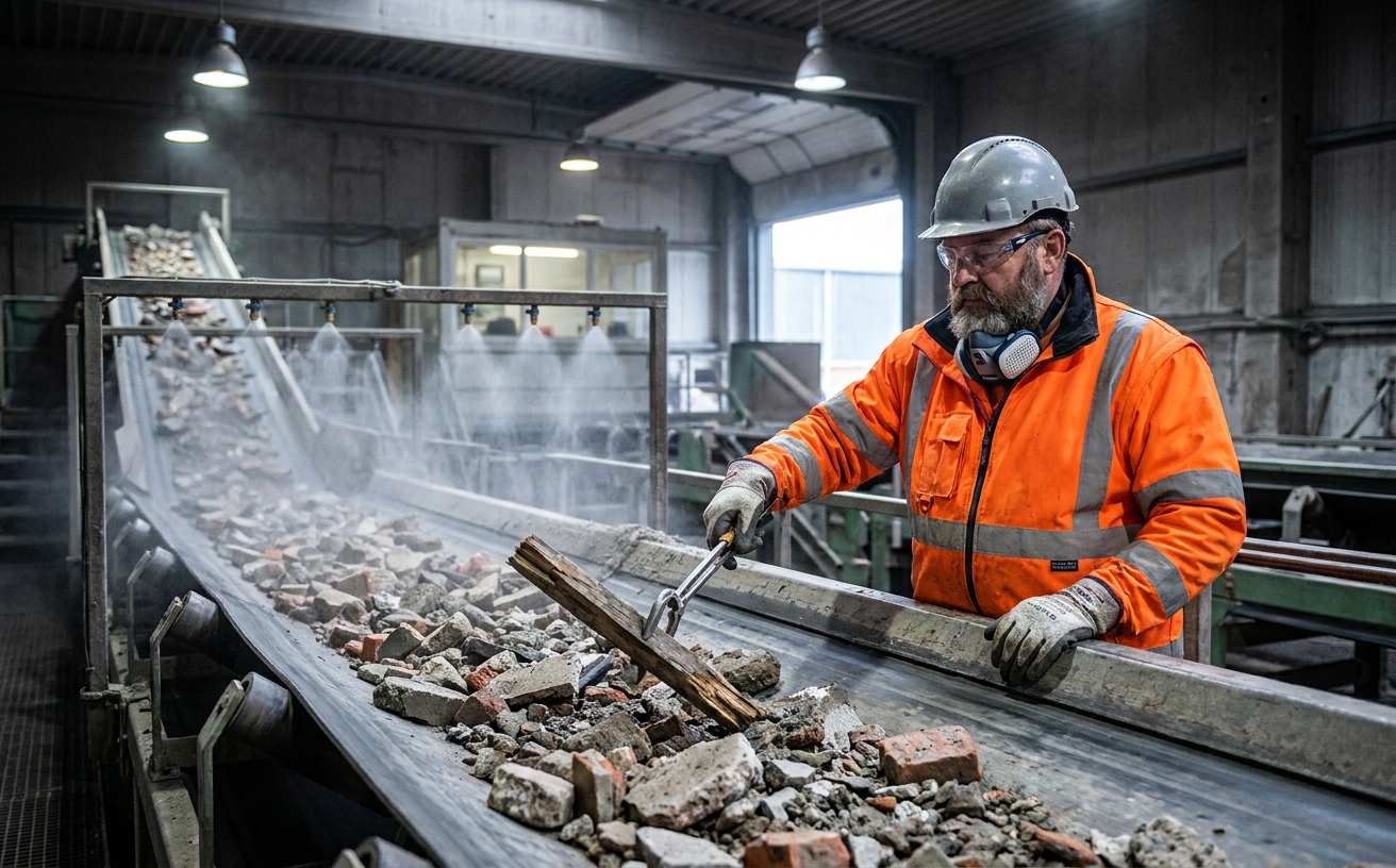 Staubentwicklung auf Recyclinganlage – typische Exposition in der Abfallwirtschaft