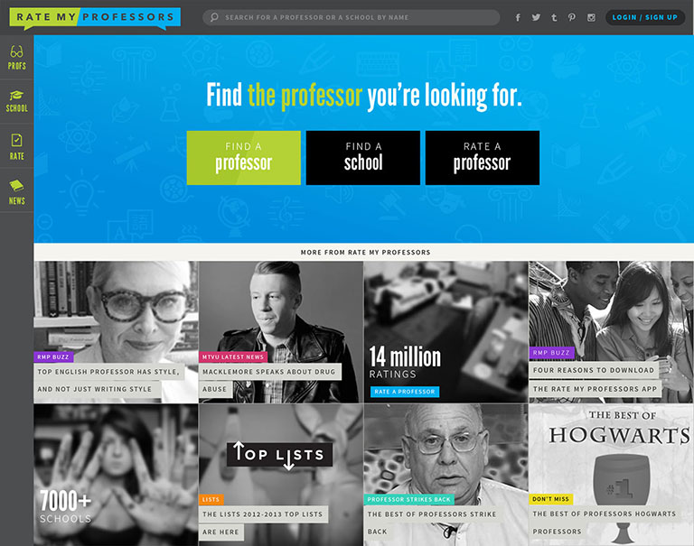 Desktop view of home page