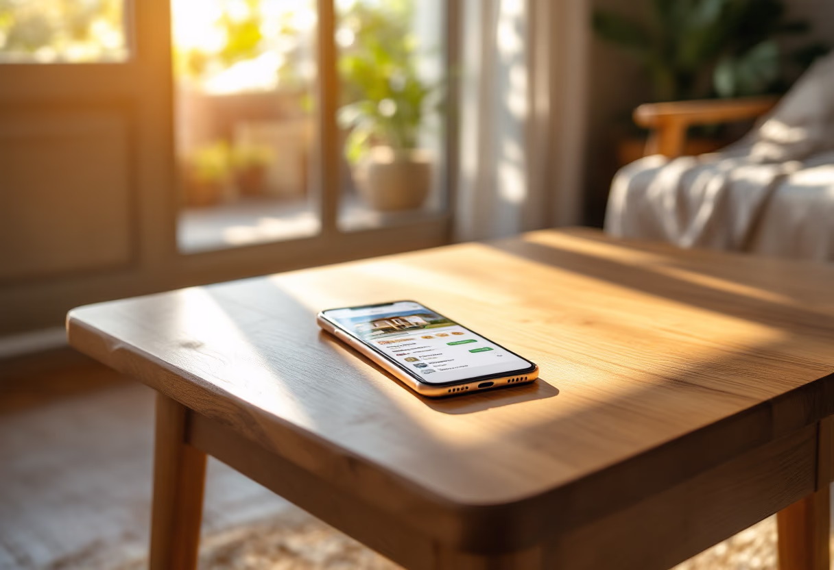 image of real estate app on a mobile device
