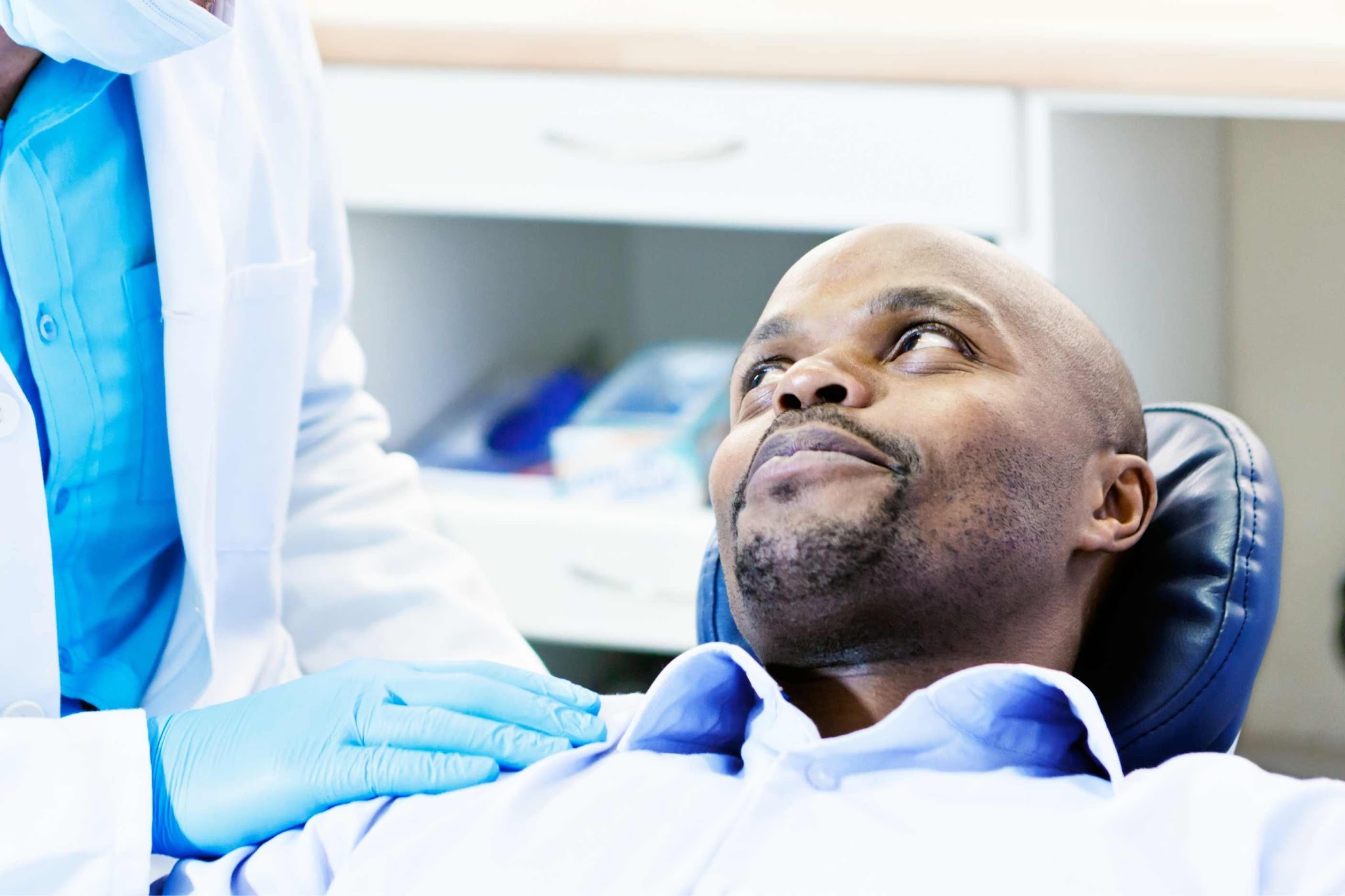 Patient preparing for dental implant consultation at Church View Dental in Upminster