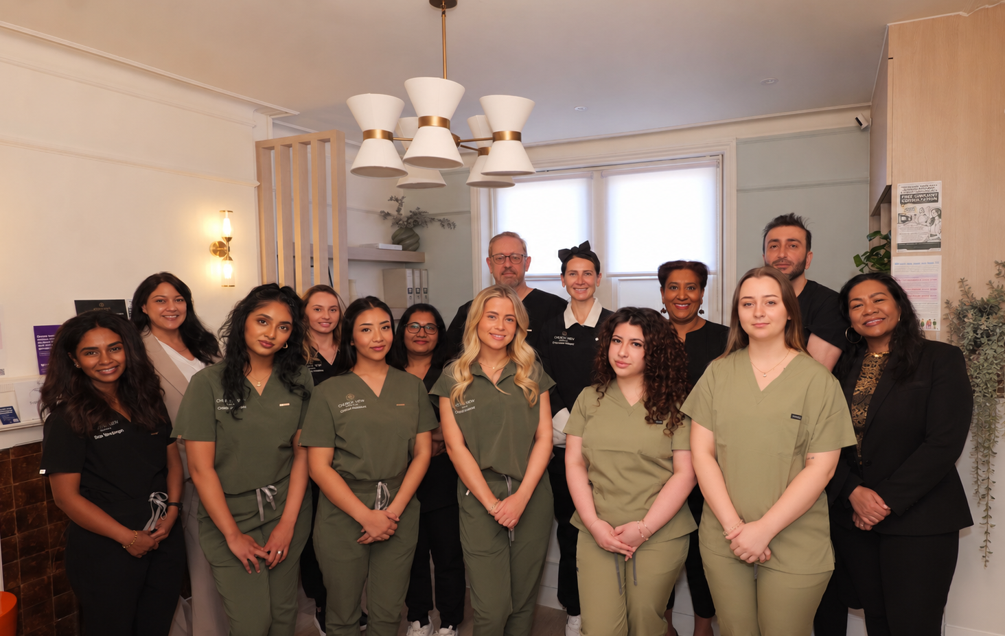 The Church View Dental team together in the practice in Upminster