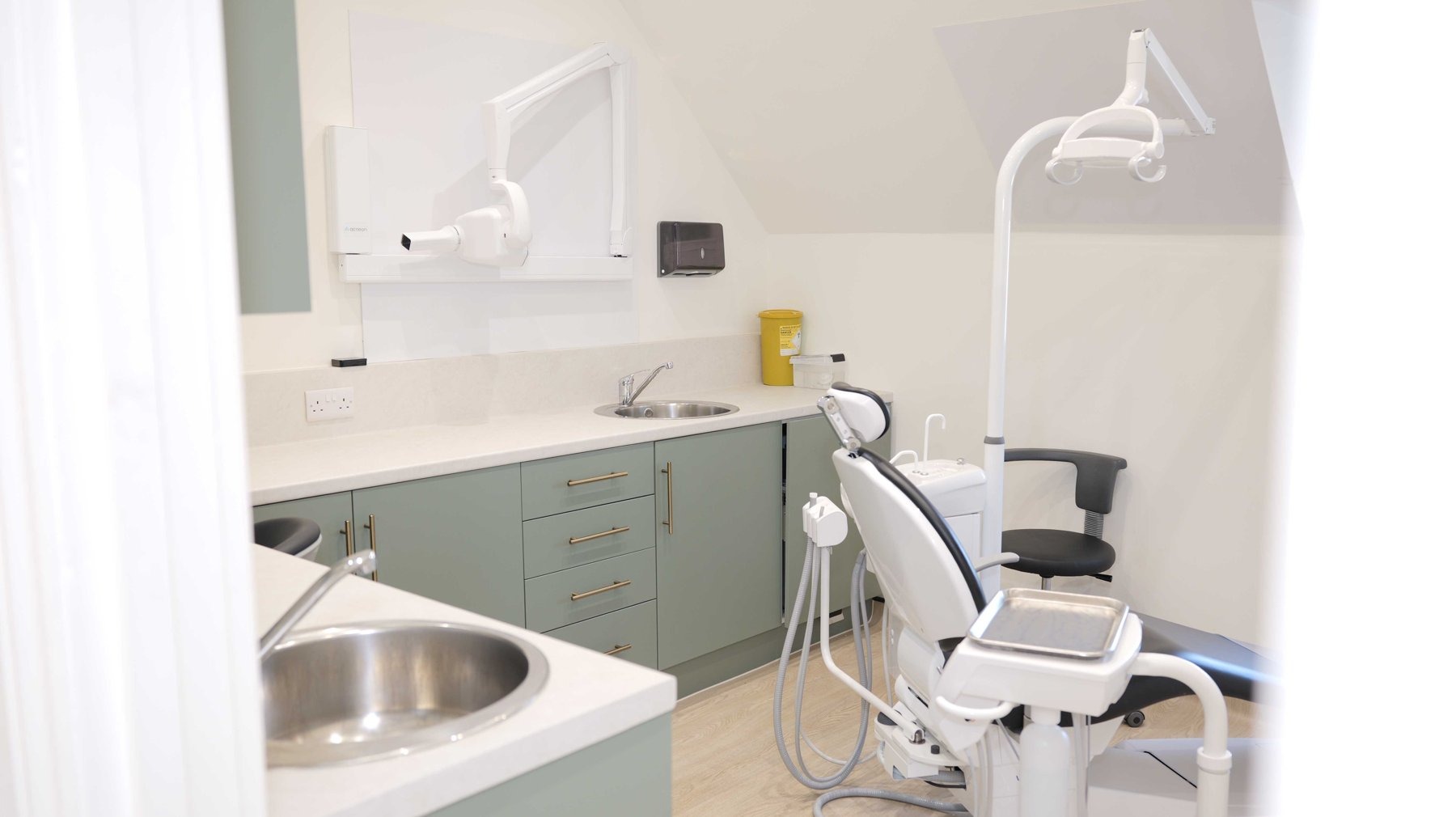 A light, calm treatment room at Church View Dental in Upminster