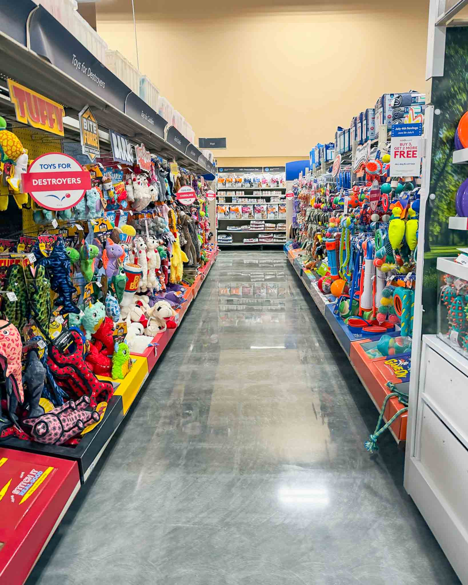 Finished polished concrete floor in an active commercial retail environment.