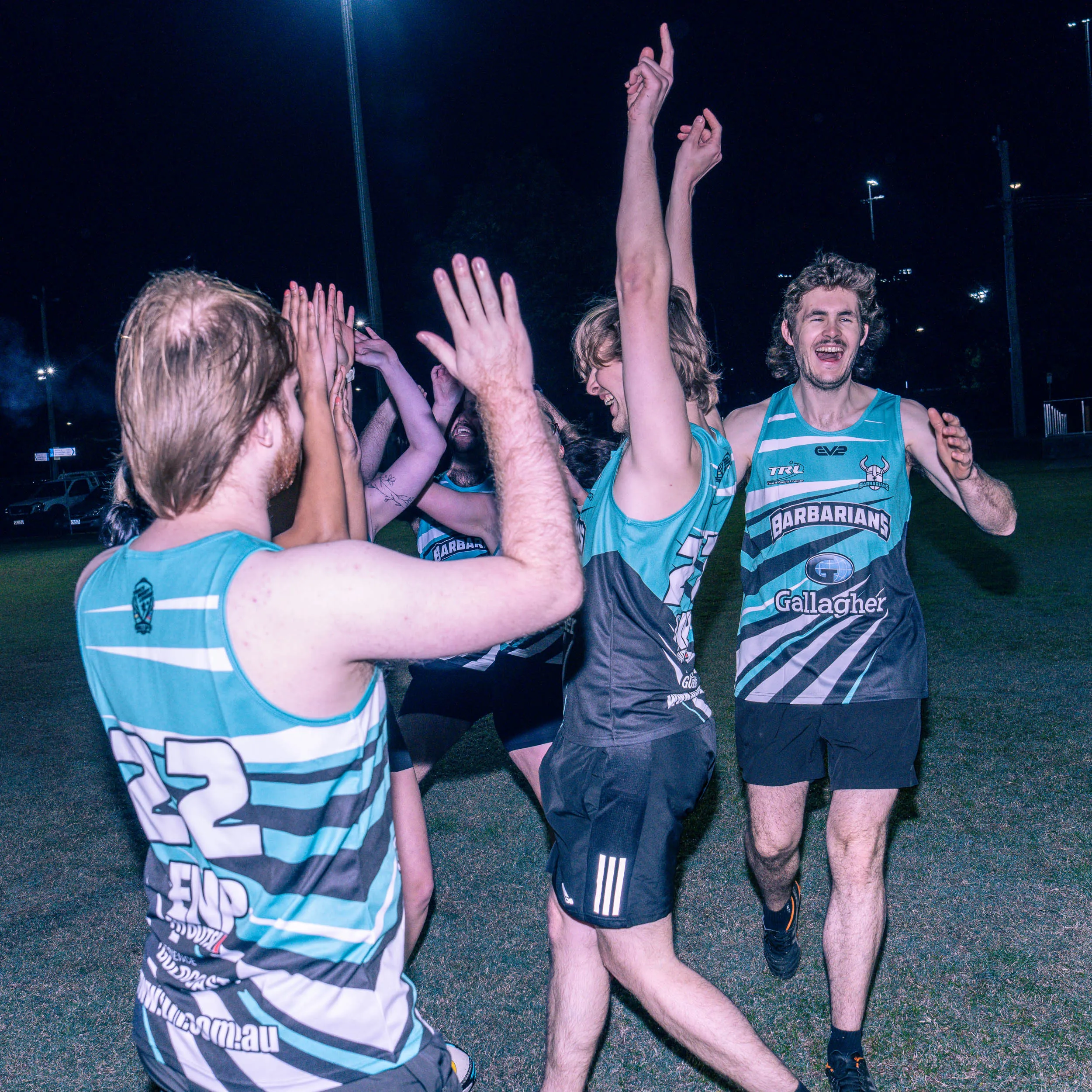 Team celebrating TRL touch rugby league