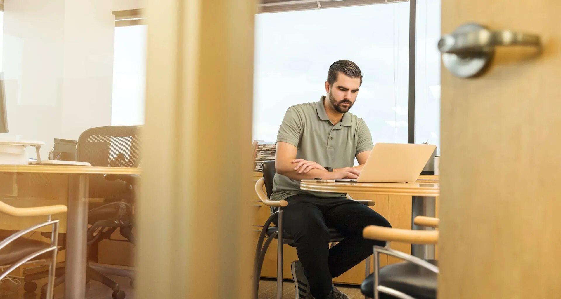 person working on computer