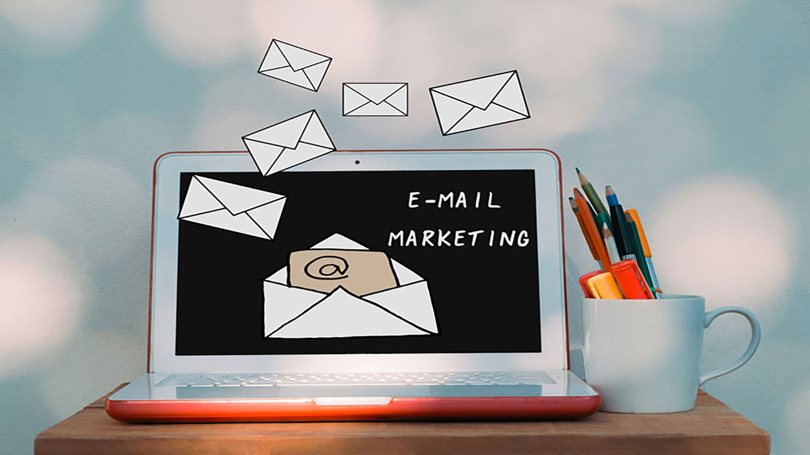 Email marketing on a computer 