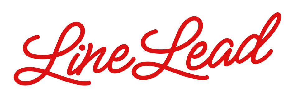 Line Lead logo in script text
