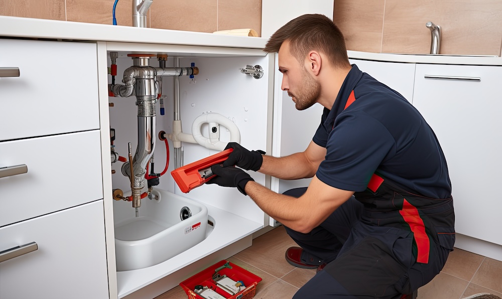 Residential plumbing pipes during a home inspection