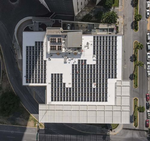 image of solar panels on rooftops