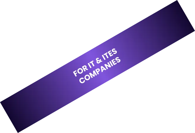 Diagonal purple gradient banner with white text reading 'FOR IT & ITES COMPANIES'.