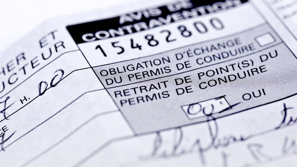 Contravention perte points