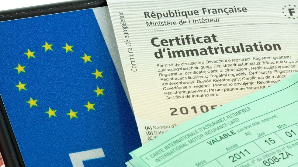 Plaques immatriculation carte grise