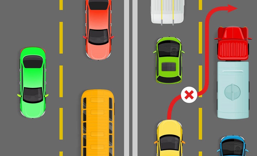 Schema depassement droite