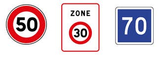 Signalisation verticale : limitations de vitesse