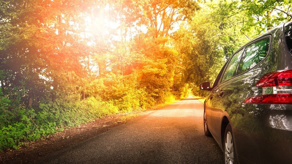 Route soleil eblouissement