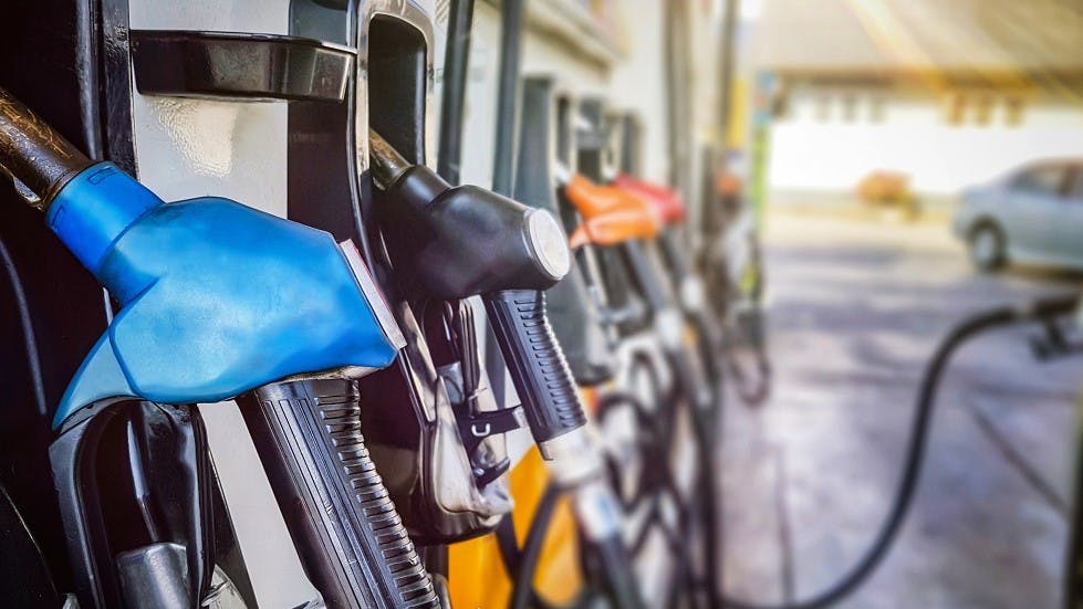 blue gasoline station essence