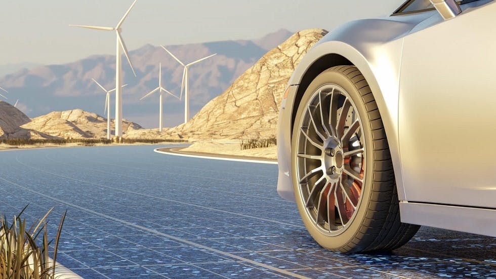 Voiture route solaire