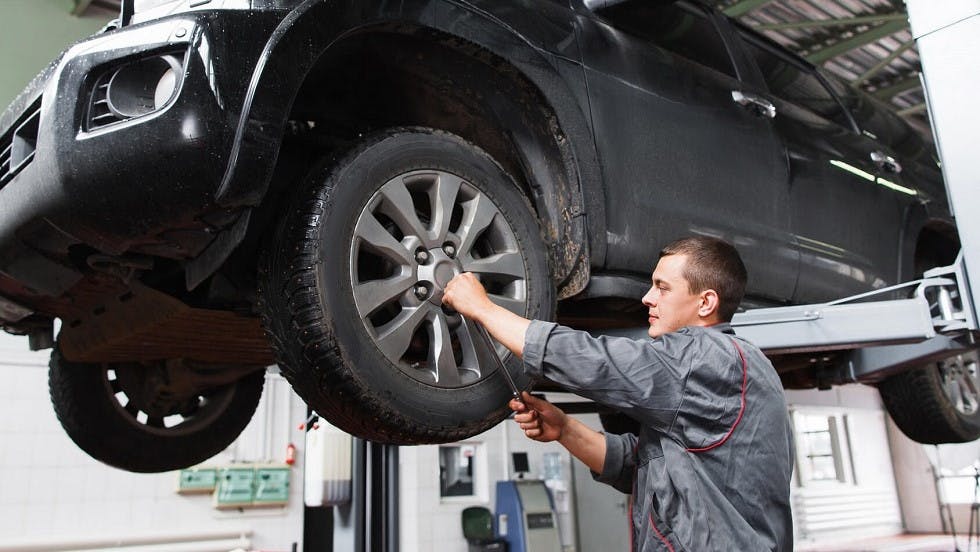 Changement roue garage