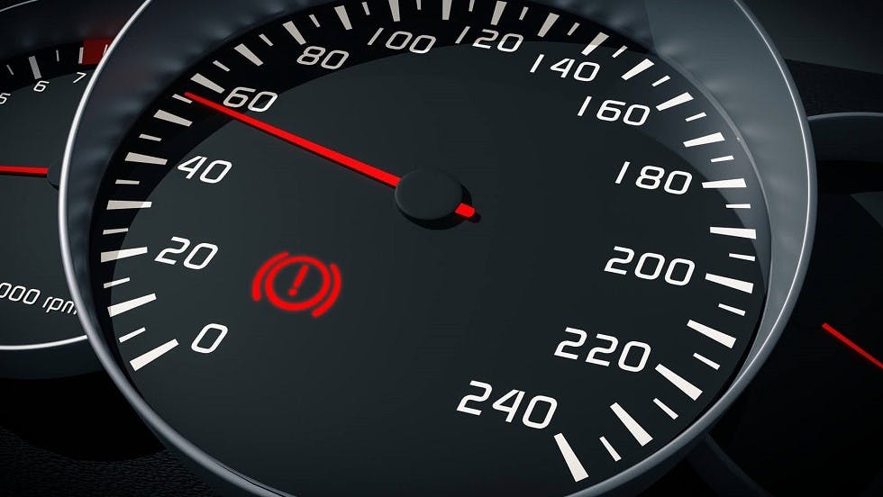 Voyant de frein a main sur un compteur de vitesse