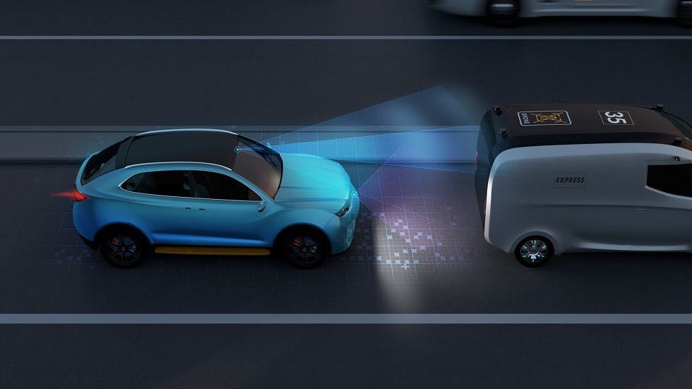 Projection freinage urgence voiture