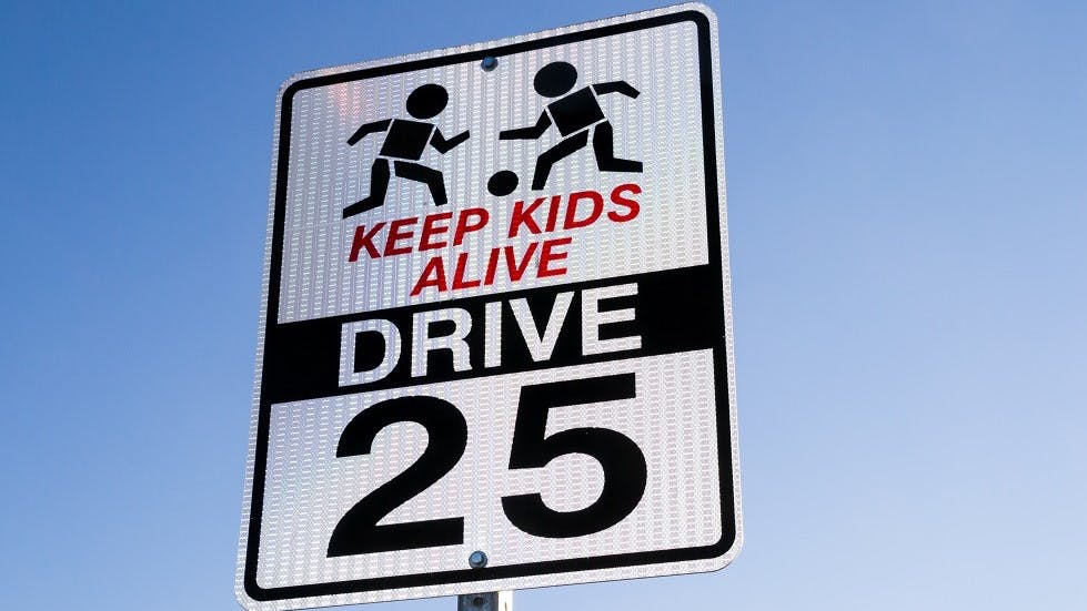 Panneau ralentissement enfants etats unis