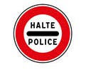 Panneau d'arrêt de la police