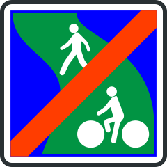 Panneau de fin de voie verte