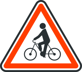 Panneau de danger de debouche de cycliste