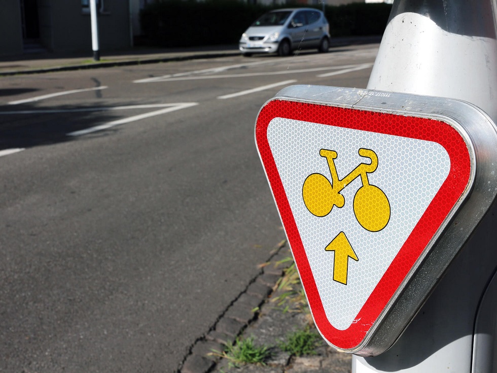 Tourne droite cycliste