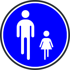 Panneau de chemin obligatoire pour pietons