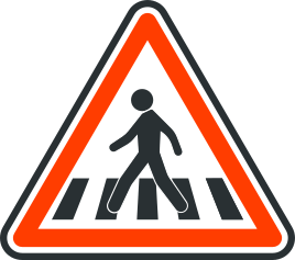 Panneau de danger de traversee de pietons