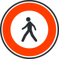 Panneau d'acces interdit aux pietons