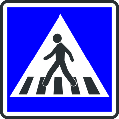 Panneau d'indication de passage pour pietons