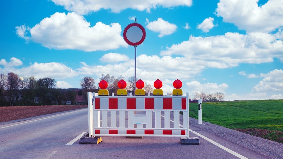 Circulation interdite pour cause de travaux sur la voie